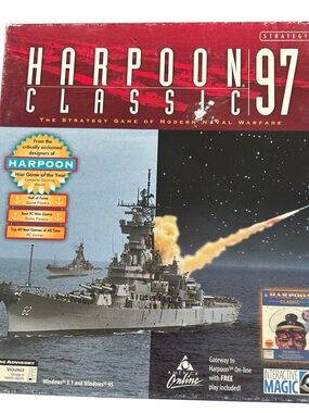 Harpoon Classic 97 PC Big Box CD-ROM Windows Vintage Game Like New Complete Read